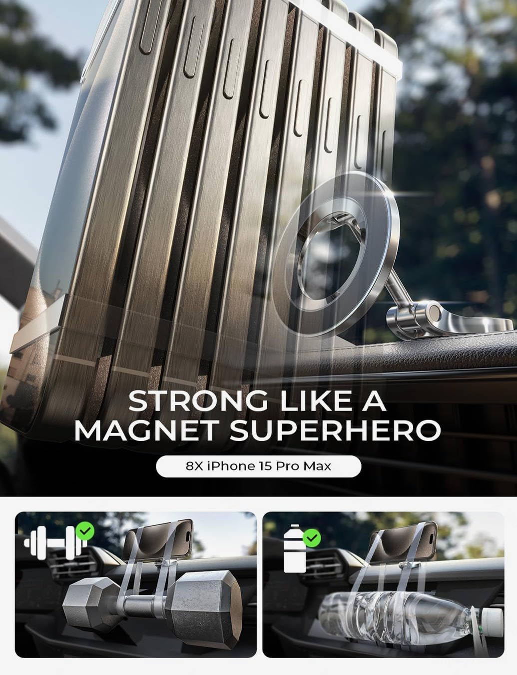LISEN Mini Magnetic Dashboard MagSafe Car Mount - Image 4