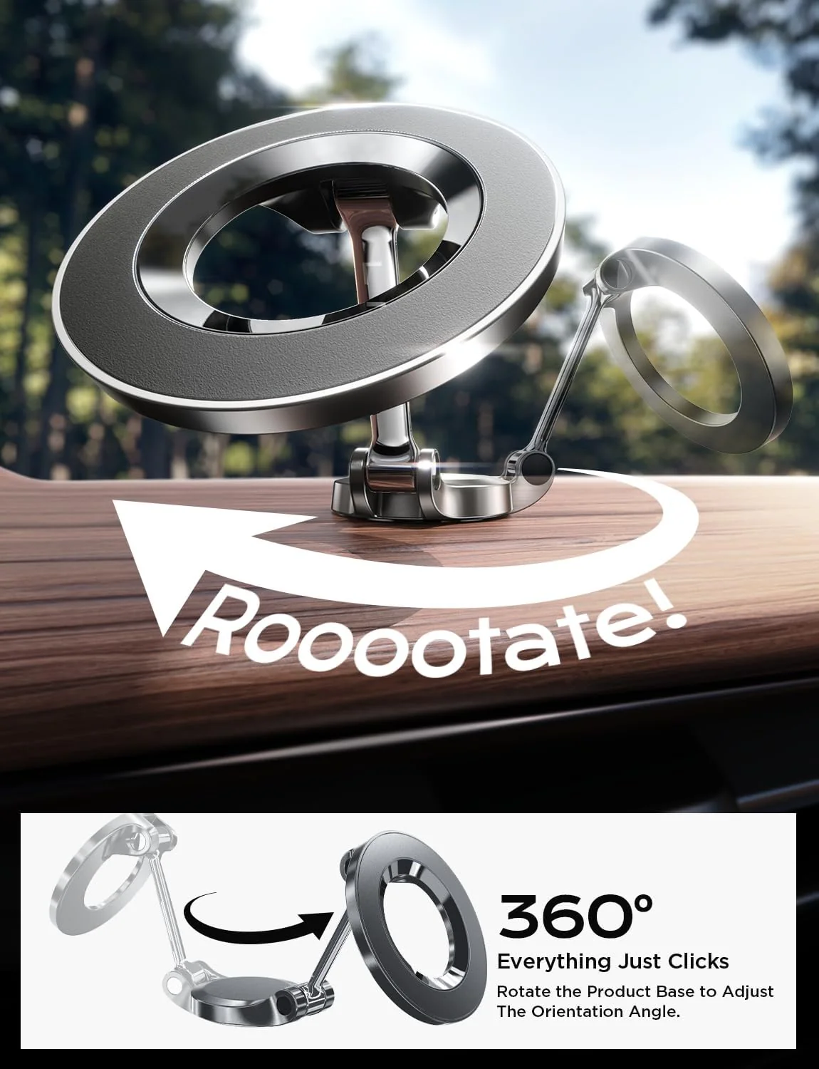 LISEN Mini Magnetic Dashboard MagSafe Car Mount - Image 5