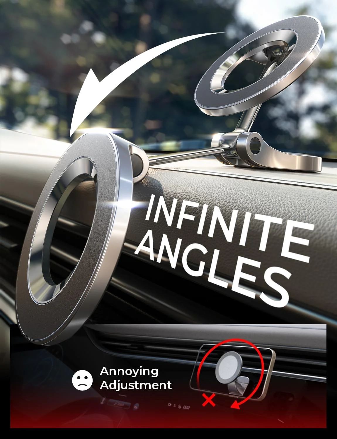 LISEN Mini Magnetic Dashboard MagSafe Car Mount - Image 6