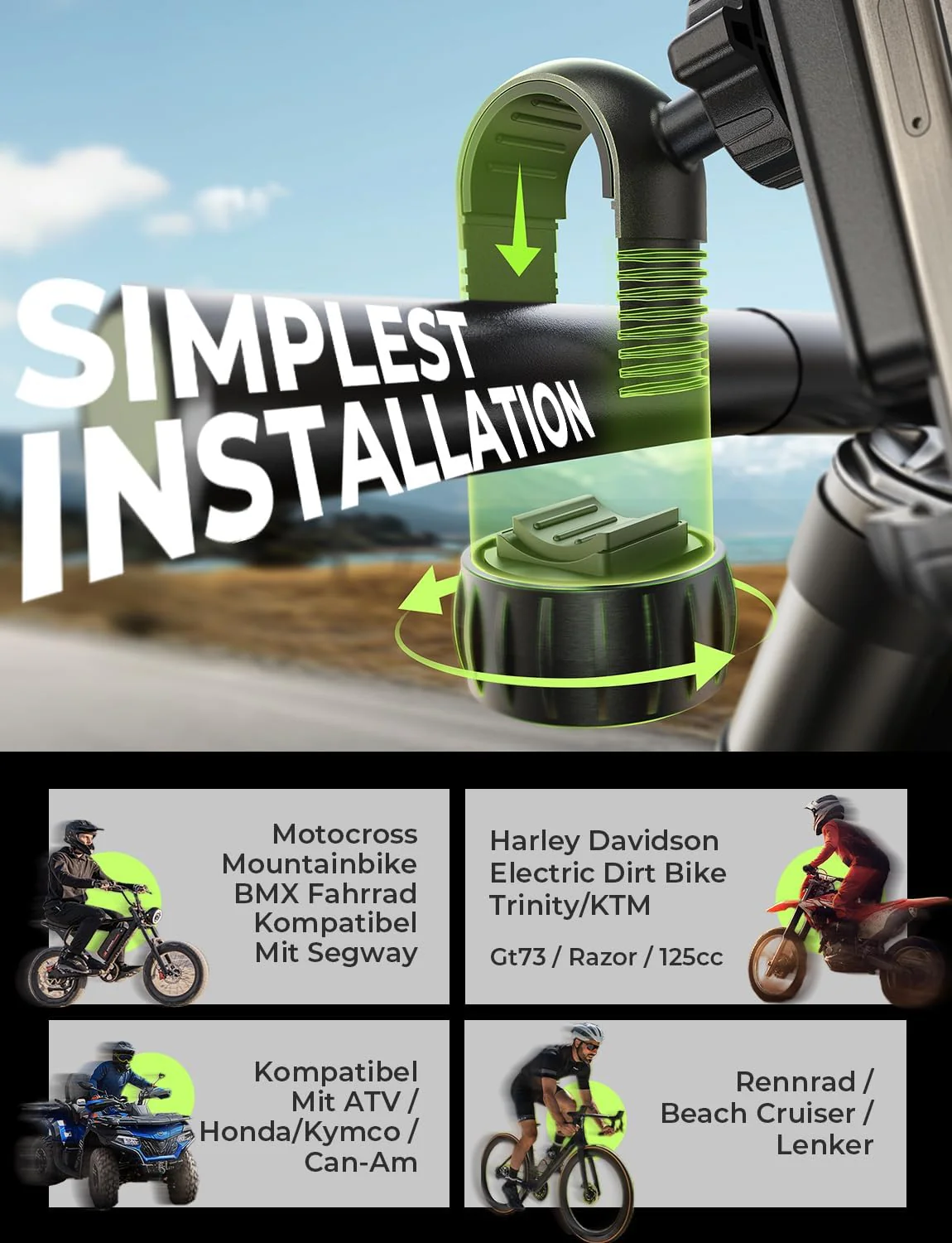 LISEN Mobile Phone Holder Bicycle Handlebar - Image 3