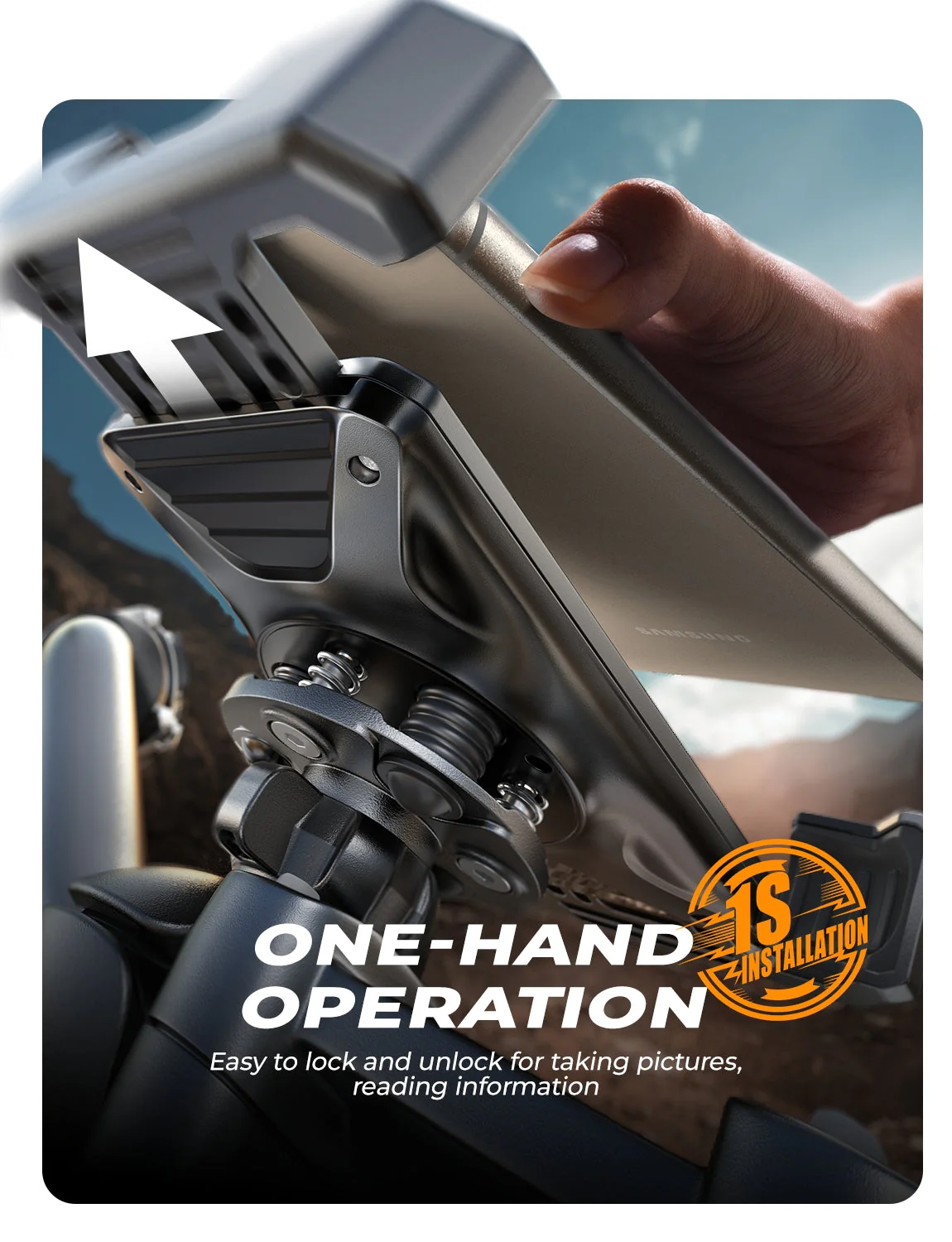 LISEN Motorcycle Phone Mount [Anti Vibaration], 2024 Upgraded Bike Phone Holder - Image 4