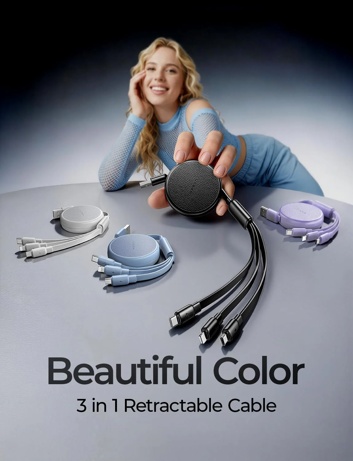 LISEN Multi 3 in 1 Retractable Charging Cable - Image 10