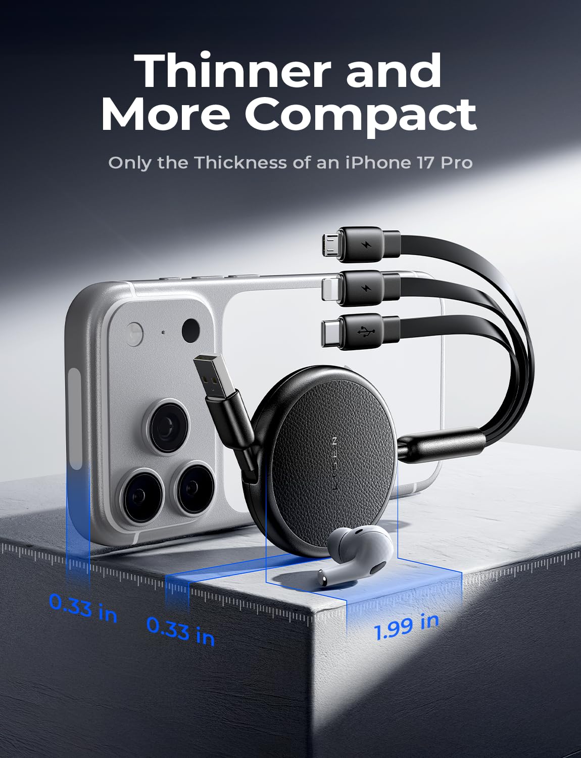 LISEN Multi 3 in 1 Retractable Charging Cable - Image 7