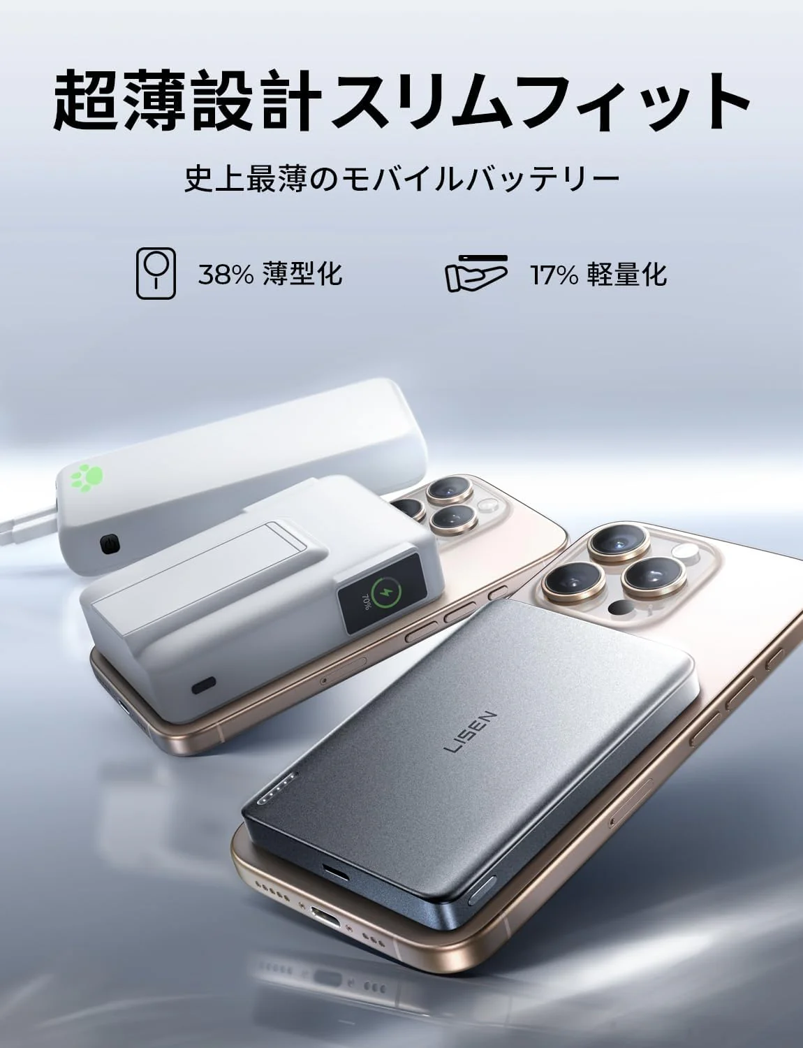 LISEN P601 Pro 27W Qi2 Ultra-Slim Power Bank - Image 4