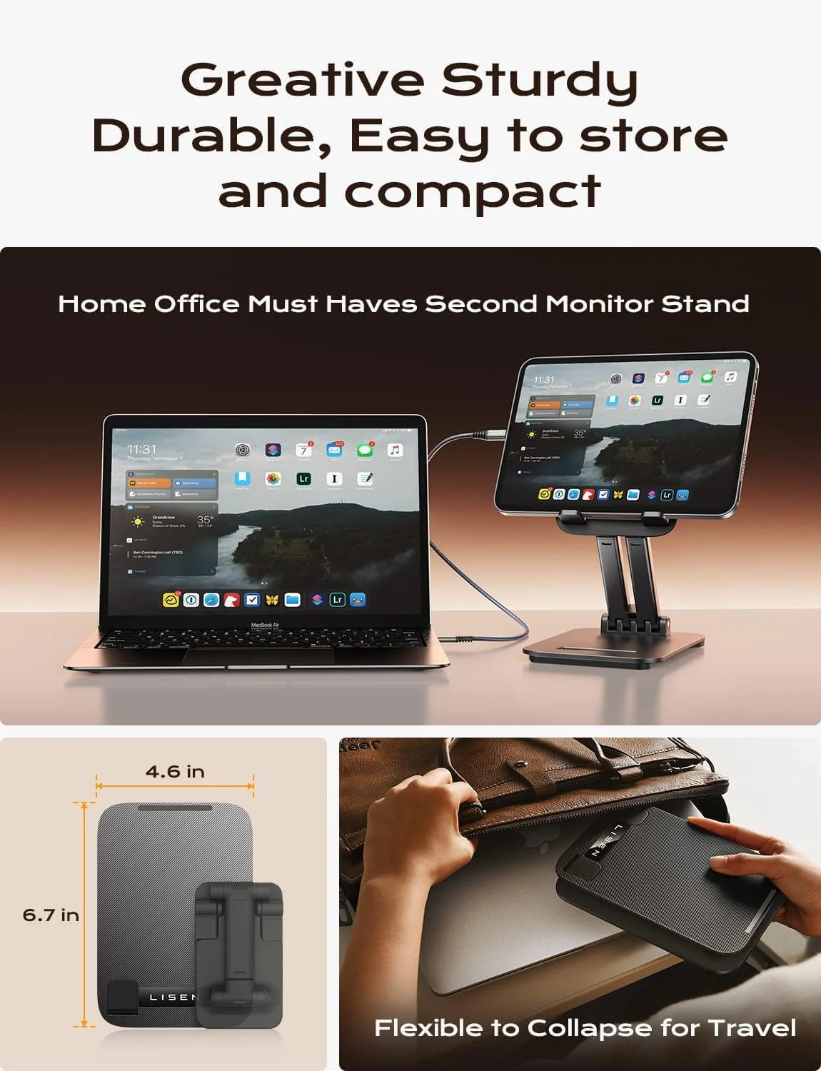 LISEN Portable Tablet Stand for Desk - Image 3