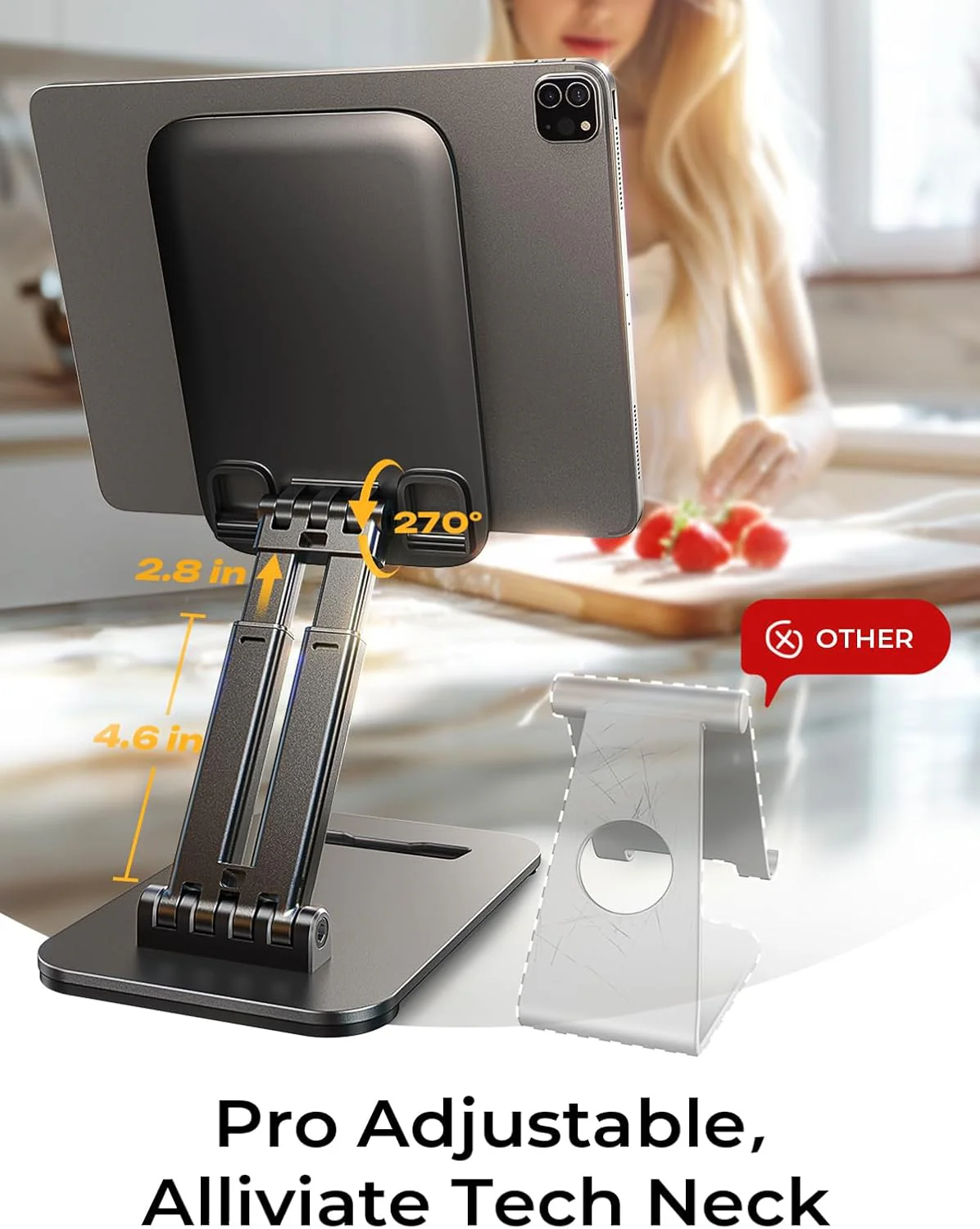 LISEN Portable Tablet Stand for Desk - Image 4