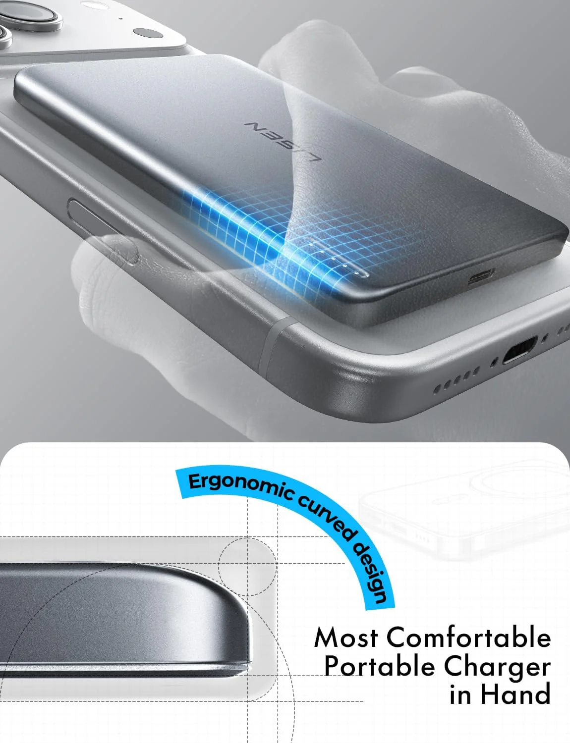 LISEN Qi2 15W Ultra Slim MagSafe Battery Pack - Image 7