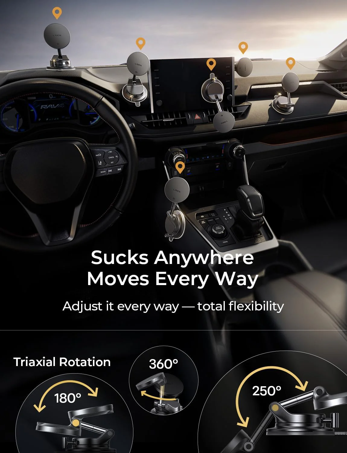 LISEN Qi2.2 25W Magsafe Car Mount Charger - Image 4