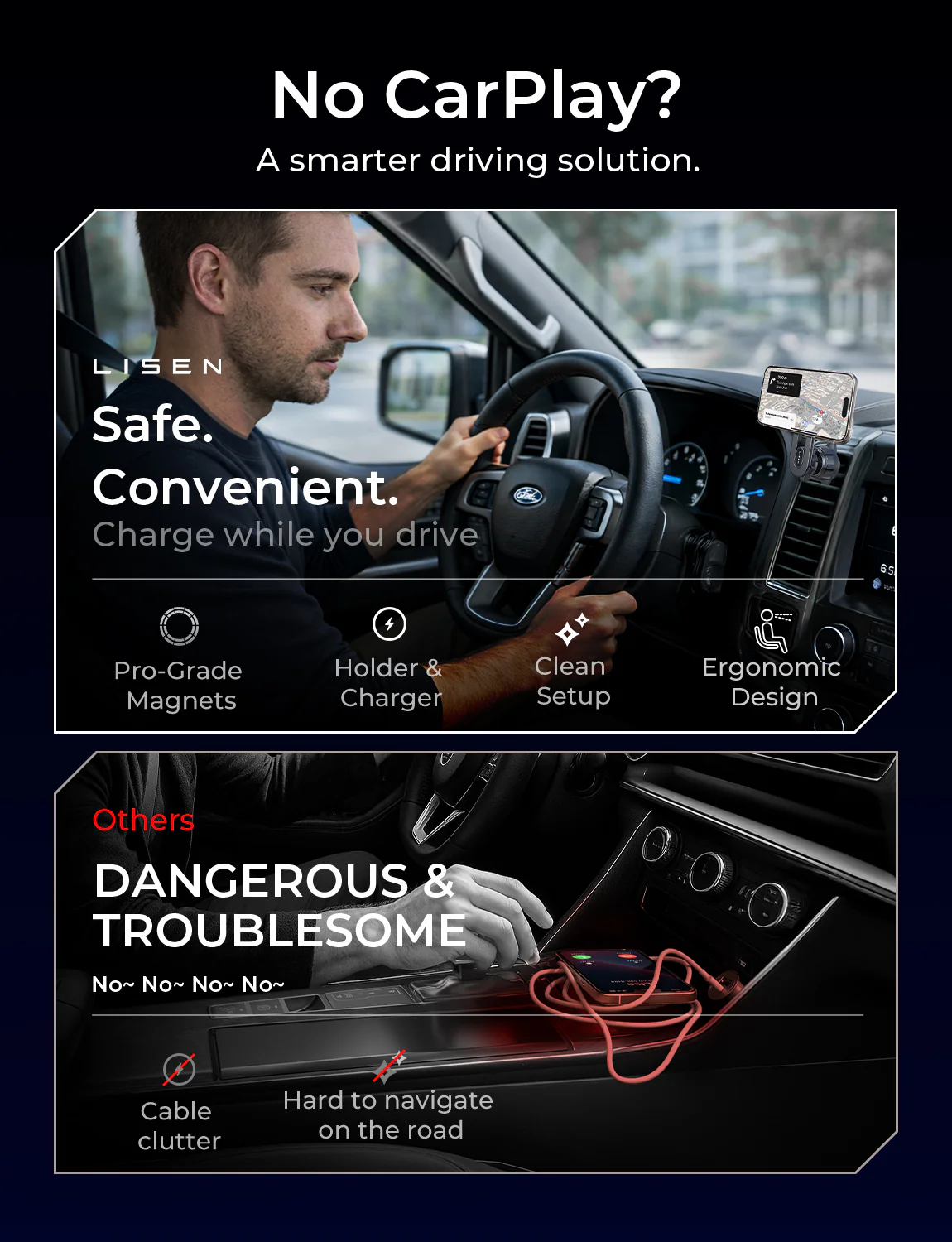 LISEN Qi2.2 25W MagSafe Car Mount Charger - Image 8