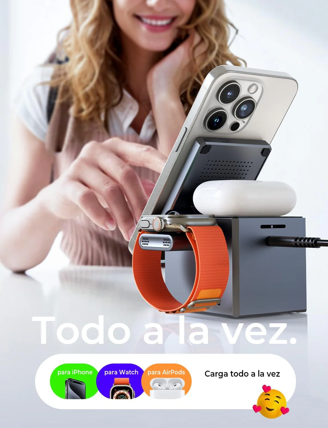 LISEN QI2 3 en 1 Cargador Inalámbrico Plegable Magnética - Image 2