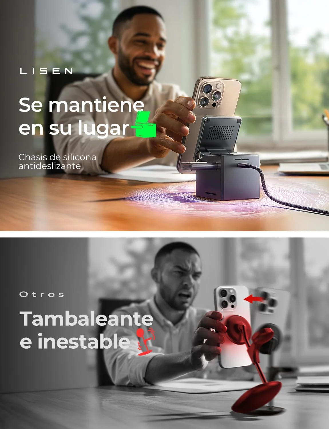 LISEN QI2 3 en 1 Cargador Inalámbrico Plegable Magnética - Image 3