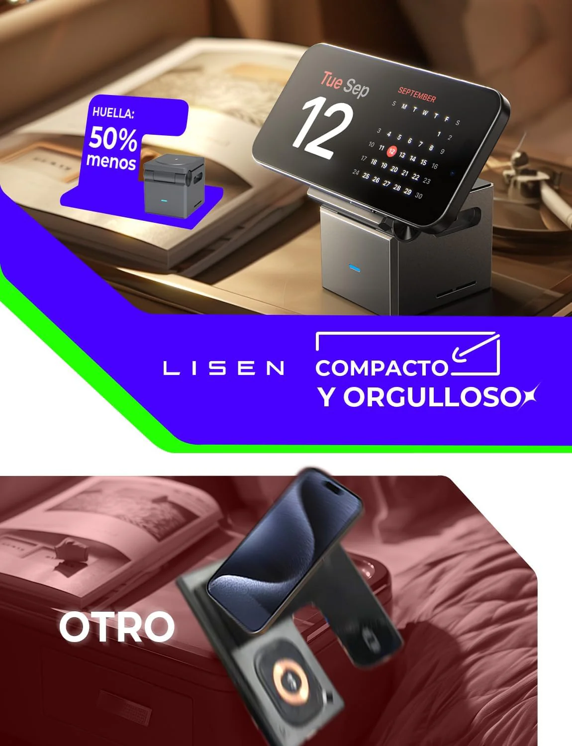 LISEN QI2 3 en 1 Cargador Inalámbrico Plegable Magnética - Image 8