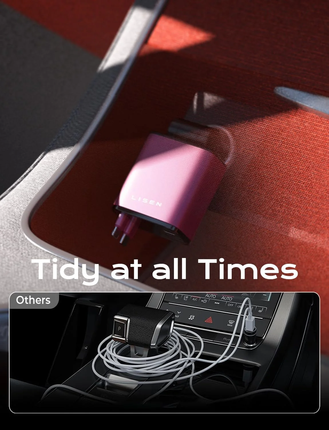 LISEN Retractable Car Charger 4 in 1, Fast Car Phone Charger with Cord 31.5inch - Image 6