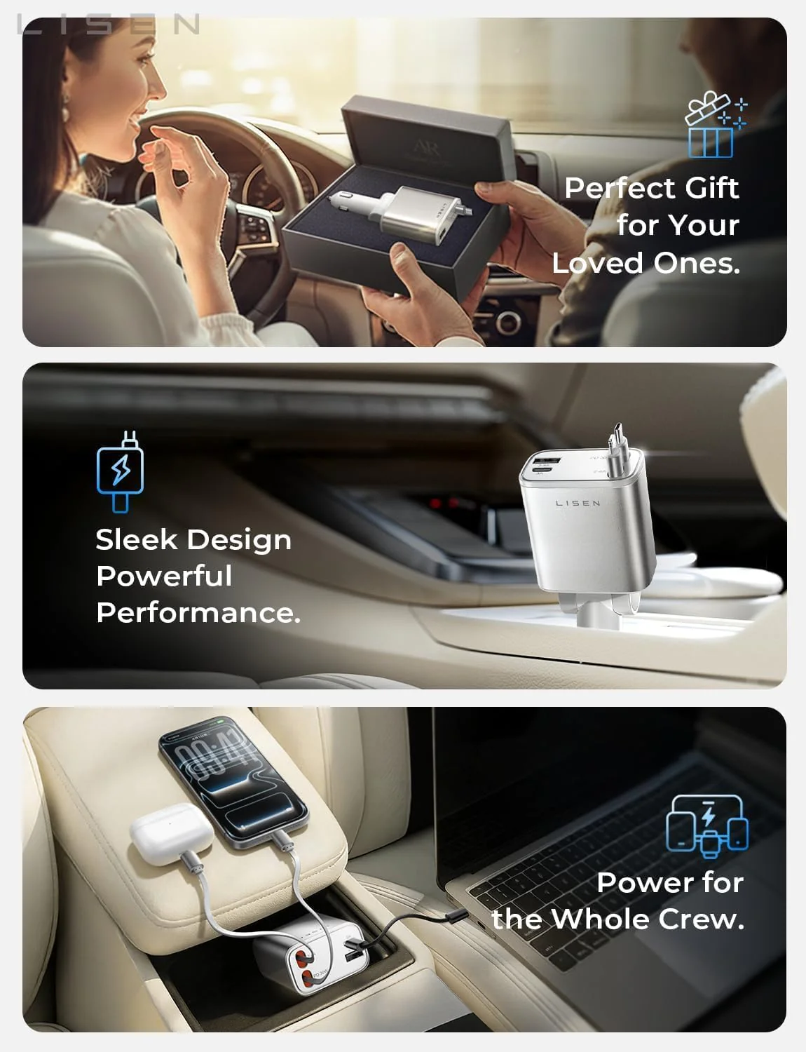 LISEN Retractable Car Charger for iPhone - Image 4