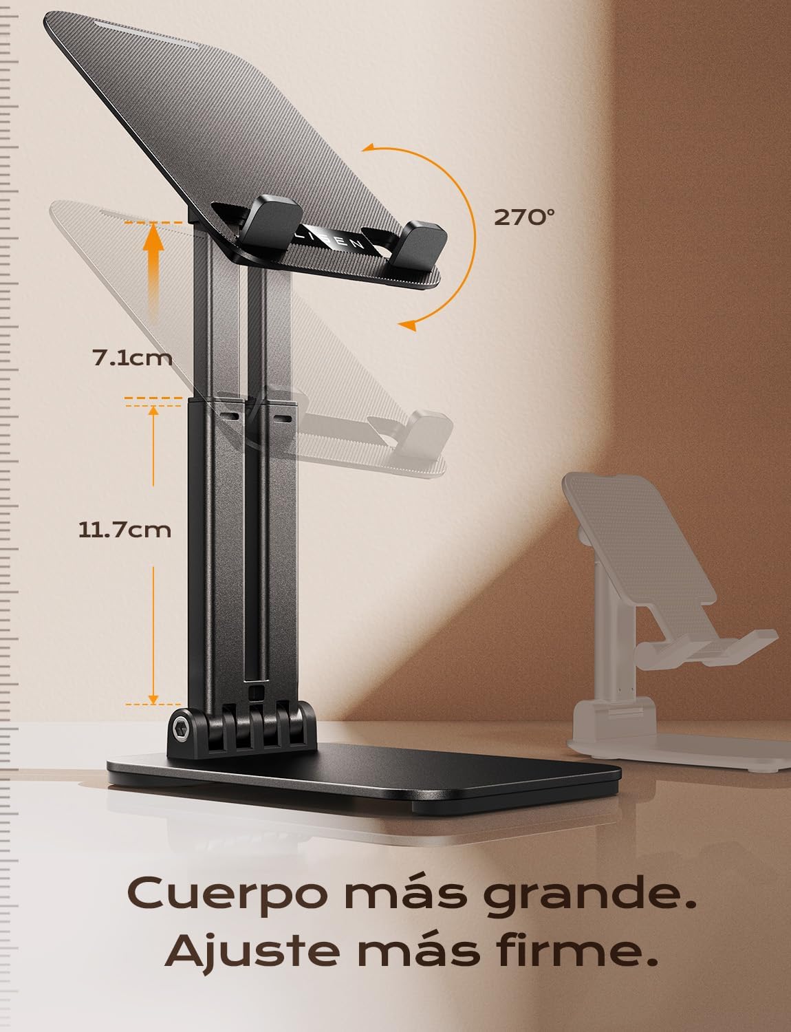 LISEN Soporte para iPad Tablet Totalmente Metálico, Universal Multiángulo Ajustable - Image 4