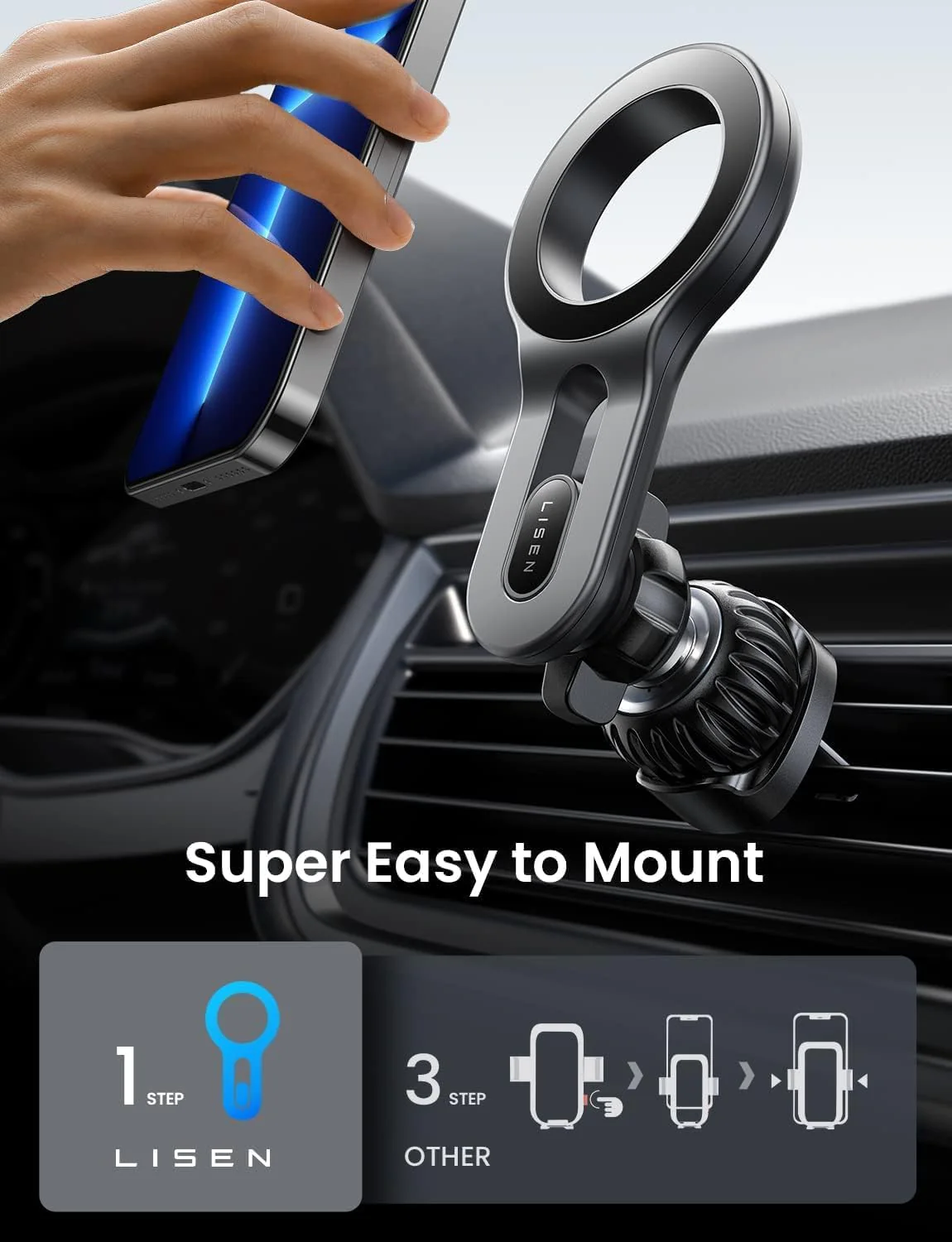 LISEN Strong Magnetic Air Vent MagSafe Car Mount - Image 7