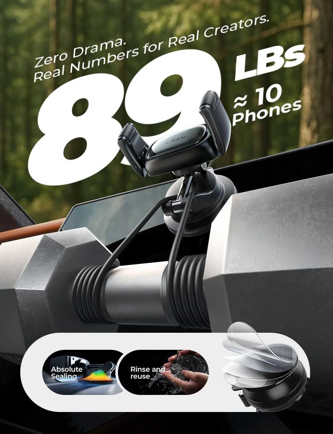 LISEN Auto-Adjust Suction Car Mount - Image 7