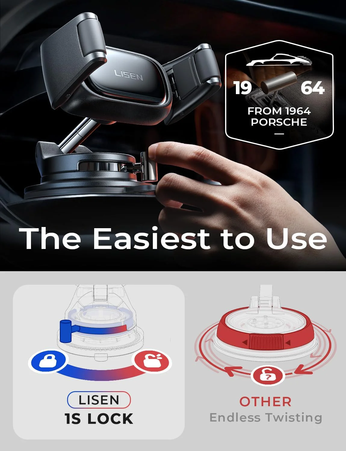LISEN Auto-Adjust Suction Car Mount - Image 8