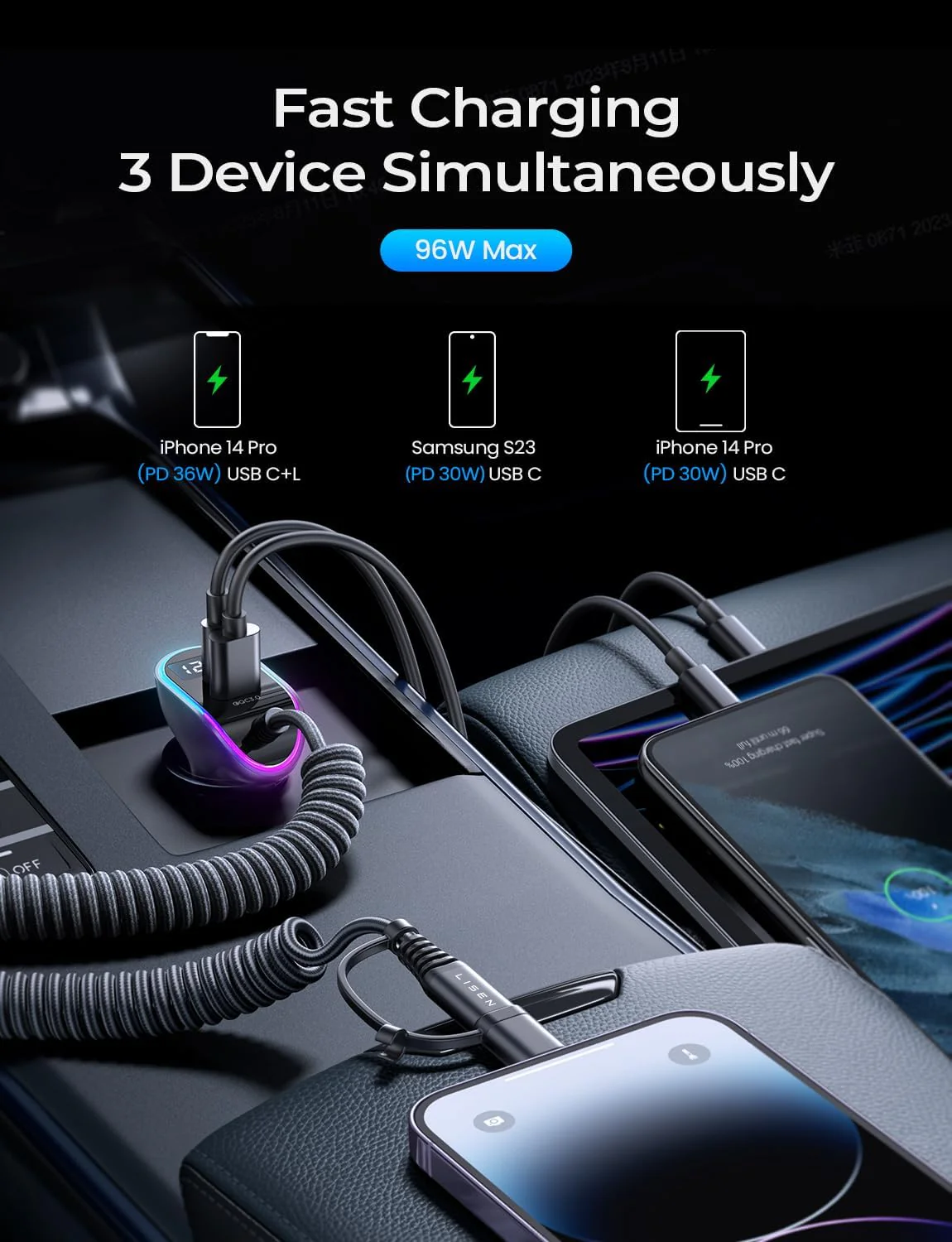 Lisen USB C&L Car Charger - Image 2