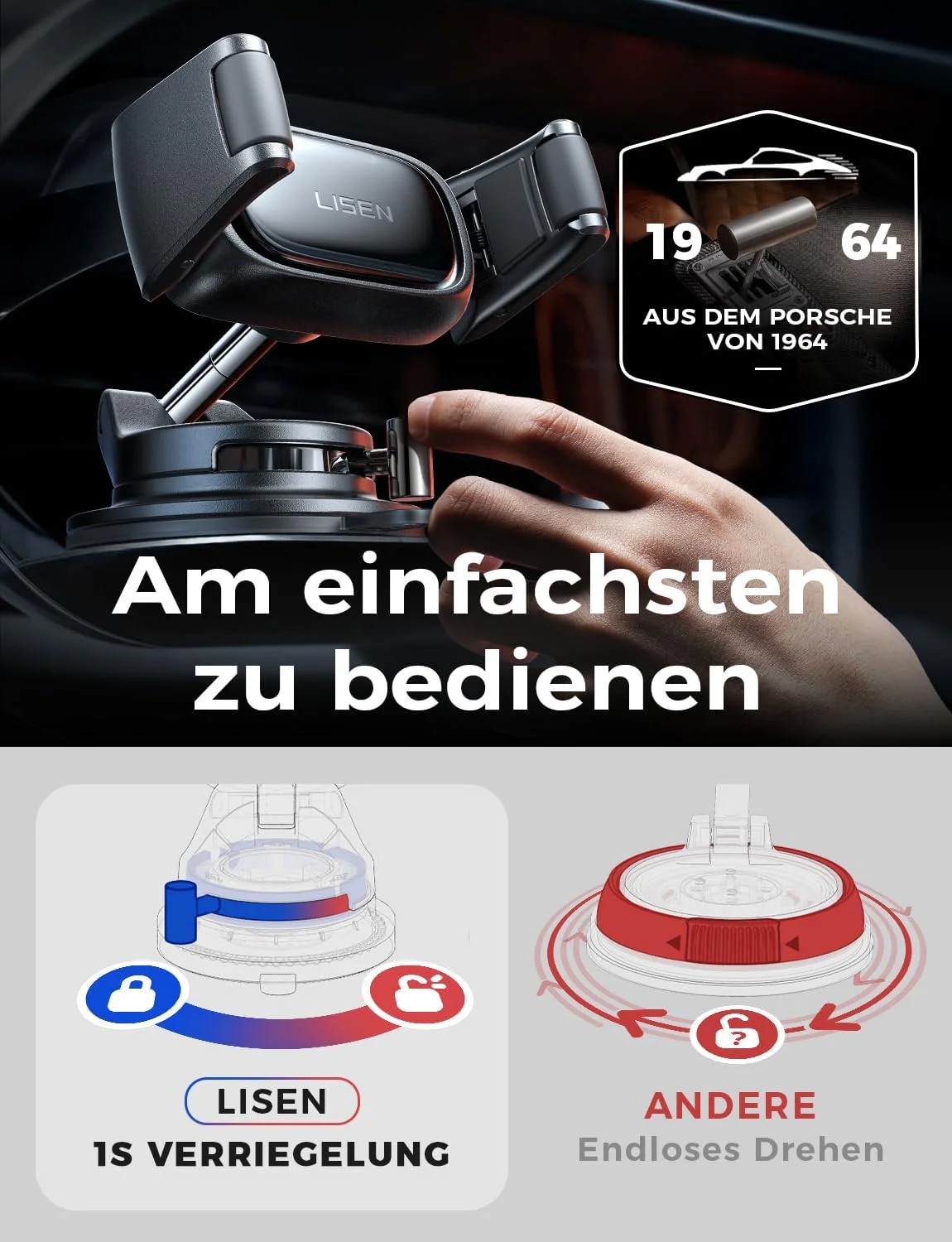 LISEN Vacuum Mobile Phone Holder Car - Image 7